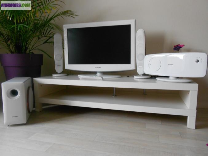 écran plat Samsung Blanc + home cinéma