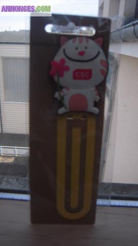 Marque-pages en trombone et avec chat souriant