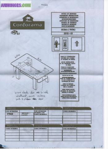 Table basse en verre
