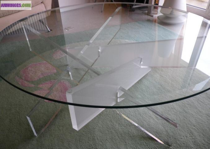 Table basse salon design plexiglas