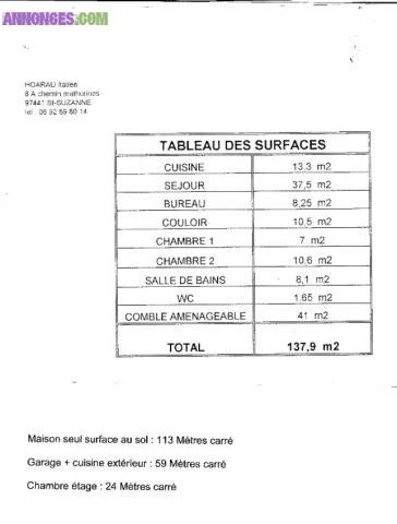 VILLA F6 DE 138 M² SUR 570 M²