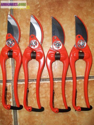 Lot de 4 sécateurs bahco