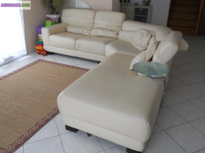 Canapé d'angle en cuir