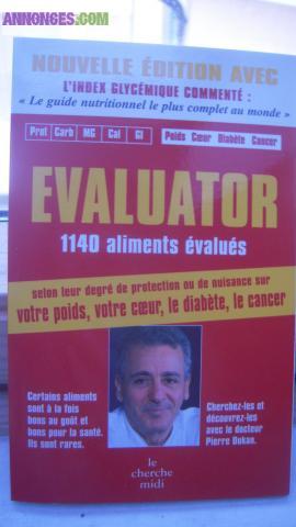 Livre "Evaluator" : 1140 aliments évalués