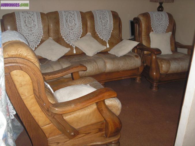 Salon en chêne massif