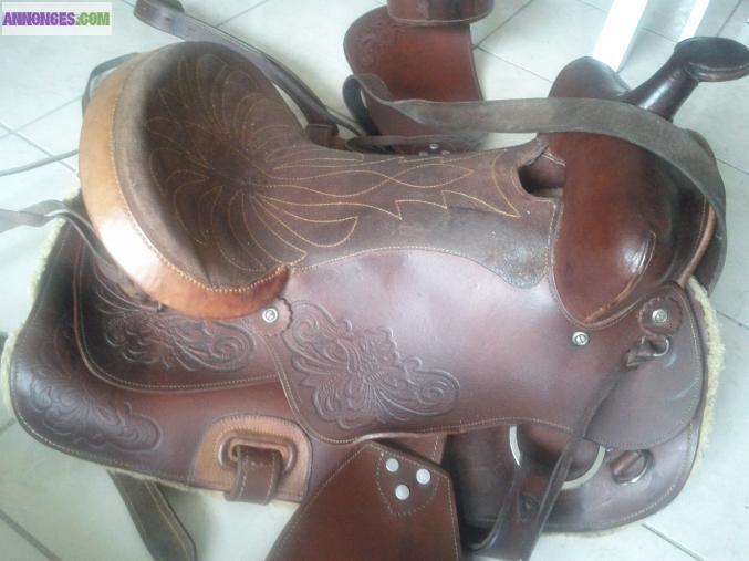 Plusieurs selles westerns