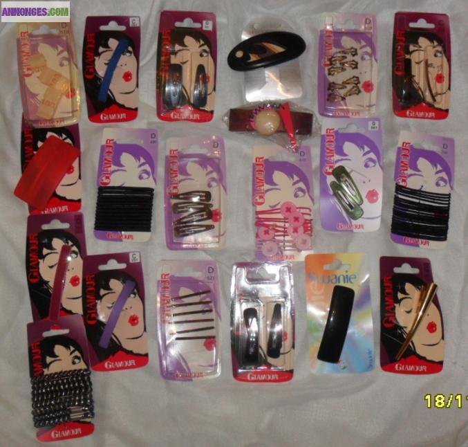 20 paquets accessoires cheveux emballage d'origine