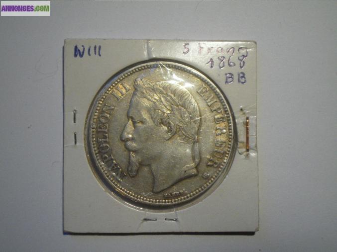 5 francs napoleon argent (diff annees)