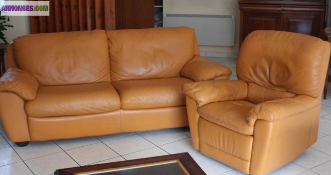 Vends canapé en cuir
