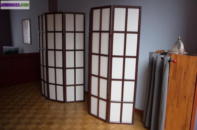 Paravent lin bois
