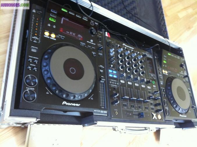 Pioneer CDJ 900 & 2x DJM 800 & Flight Case professionnel DJ SET Mixer joueurs
