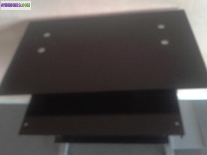 Bureau console en verre trempé noire