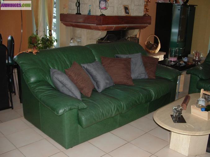 2 canapés tout cuir