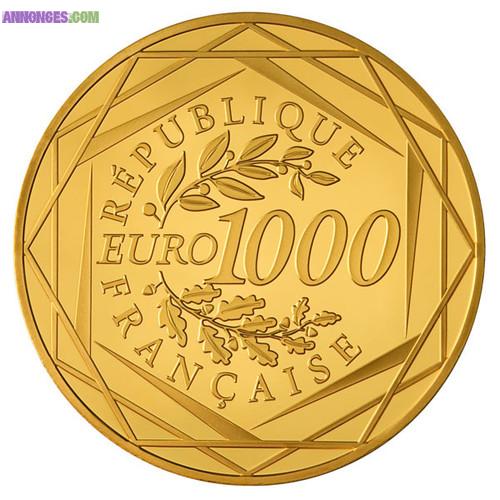Pièce 1000 euro Hercule 2013 or + Flyer