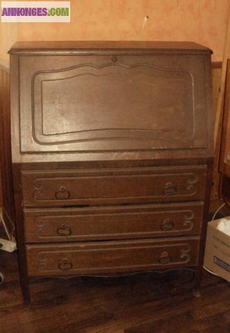 Secrétaire plaqué bois