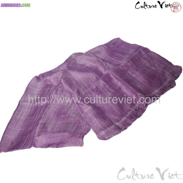 Echarpe en soie du Vietnam Lavande