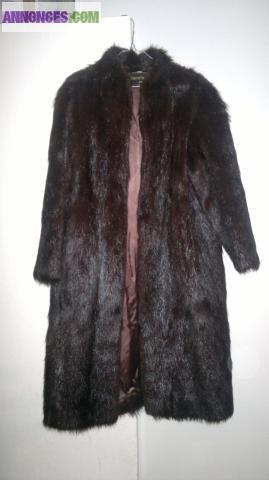 Manteau véritable fourrure
