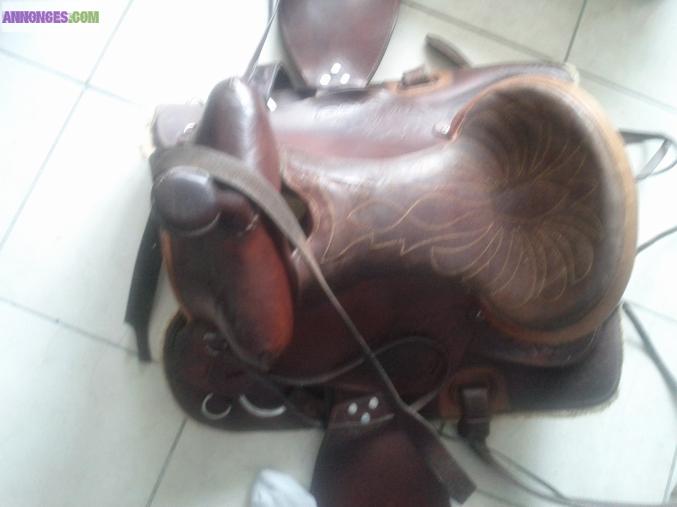 Plusieurs selles westerns