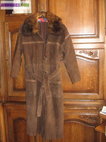 Manteau long en dain taille 38