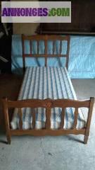 Lit en Bois 1personne avec Sommier