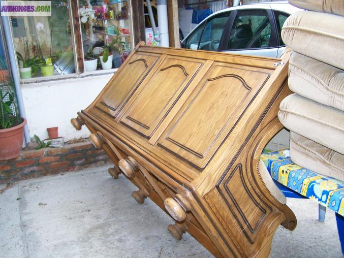 CANAPE  3  PLACES  EN CHENE