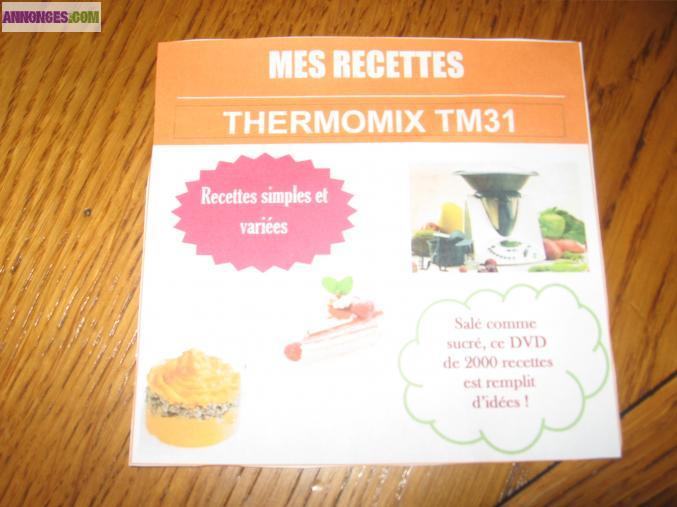+ de 2000 recettes thermomix TM 31 sur DVD prod original