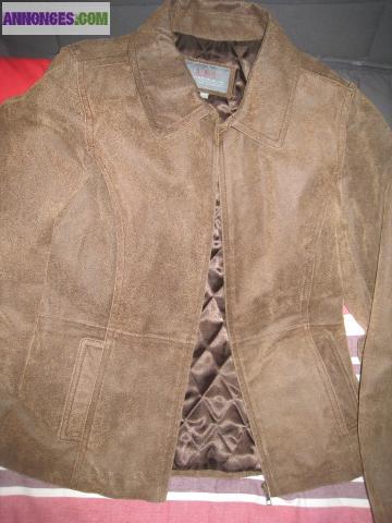 Veste en cuir femme T42