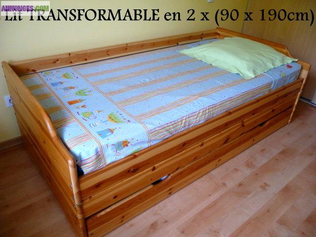 Lit Transformable, 1 OU 2 places TTBE