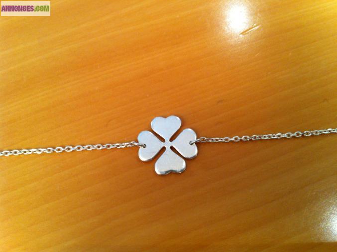 Bracelet en argent 925 avec trèfle 4 feuilles