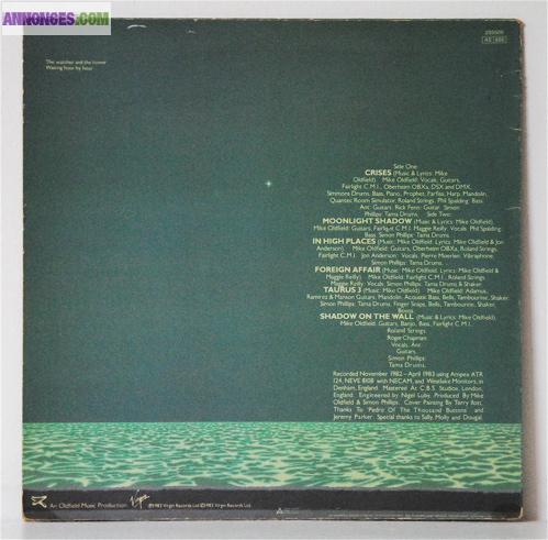 DISQUE VINYLE 33T MIKE OLDFIELD "CRISES"