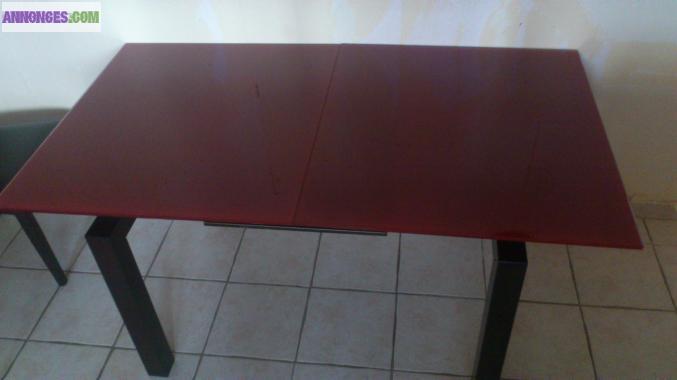 Table en verre trempé