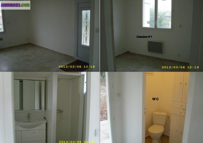 LOCTION MAISON T3 SUR BLANQUEFORT 33290