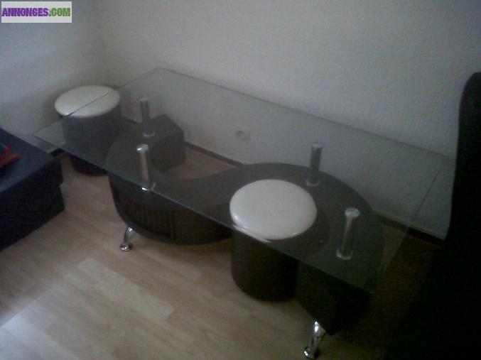Table Basse + 2 poufs
