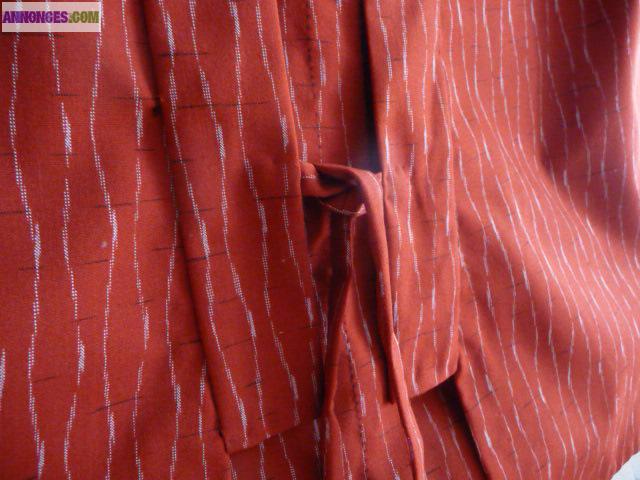 Kimono court,japonnais(véritable) fait main, artisanal,années 50/60