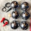 Set 6 boules petanque, neuves, acier chromé - Miniature