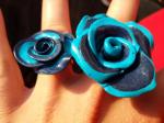 Bague rose bleus - Miniature