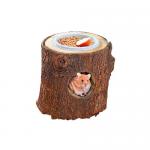 Souche en bois maison nid avec bol pour hamster - Miniature