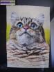 Tableau peint le chat "espérance" - Miniature
