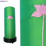 Lampe en soie brodé lotus 44 cm de haut - Miniature