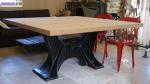 Table metal bois industriel - Miniature