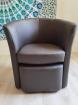 Fauteuil et son pouf assorti, comme neufs - Miniature