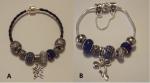 Bracelet européen avec charms bleu - Miniature